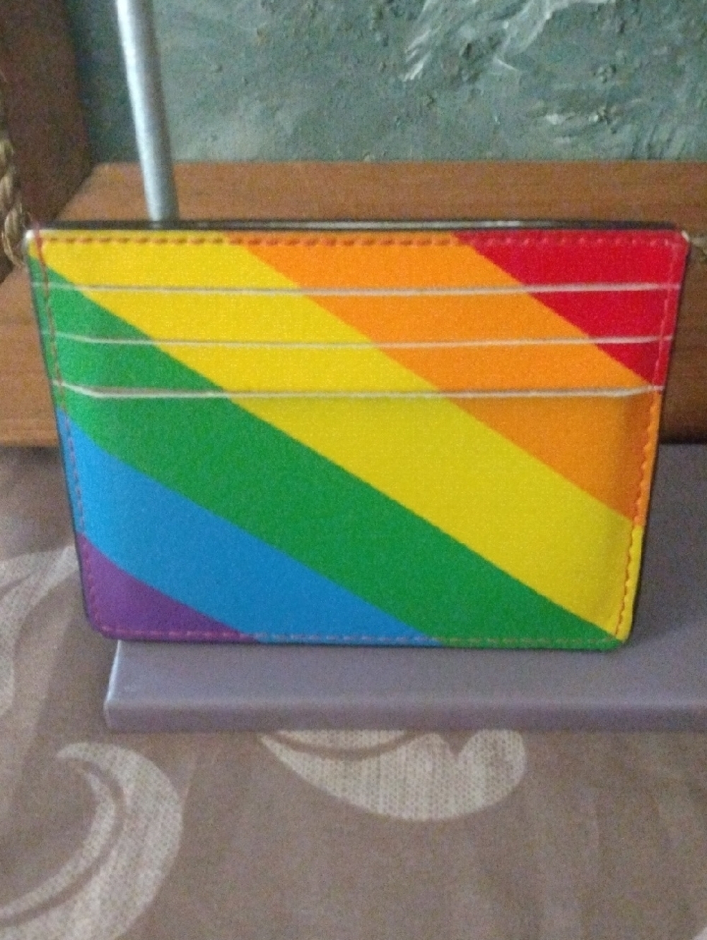 kate spade Rainbow Diagonal Stripe Card Case - Picture 2 of 3